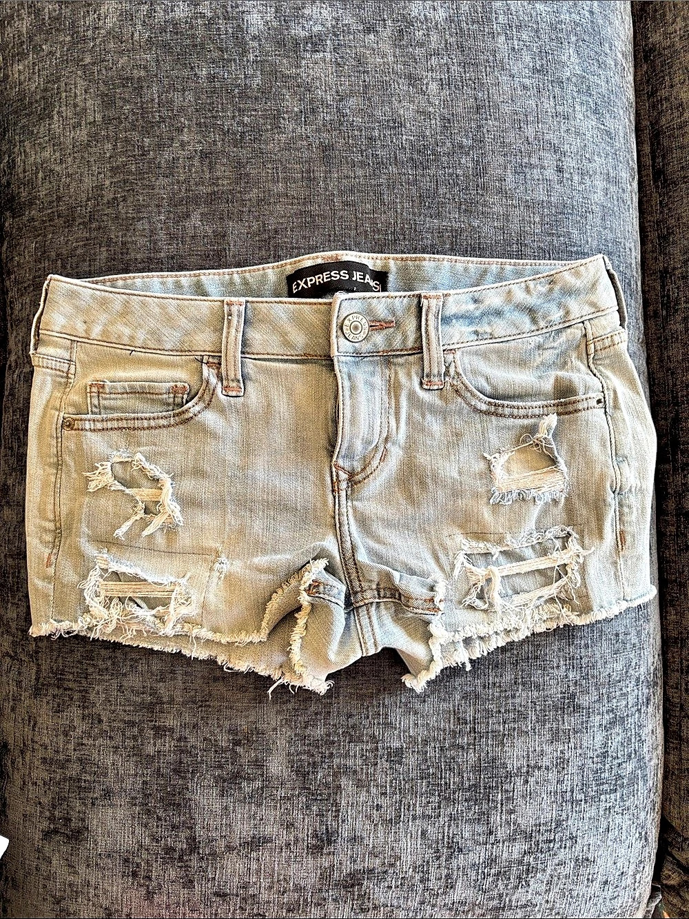 Express Distressed Denim Jean Shorts Blue Size 6